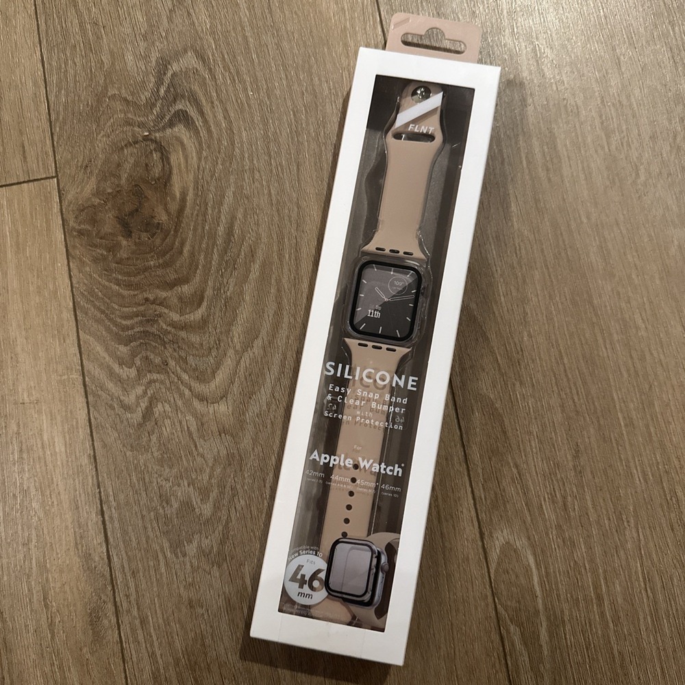 FLNT Silicone‎ Watch band & Clear Bumper iPhone 42/44/45/46mm Apple NEW